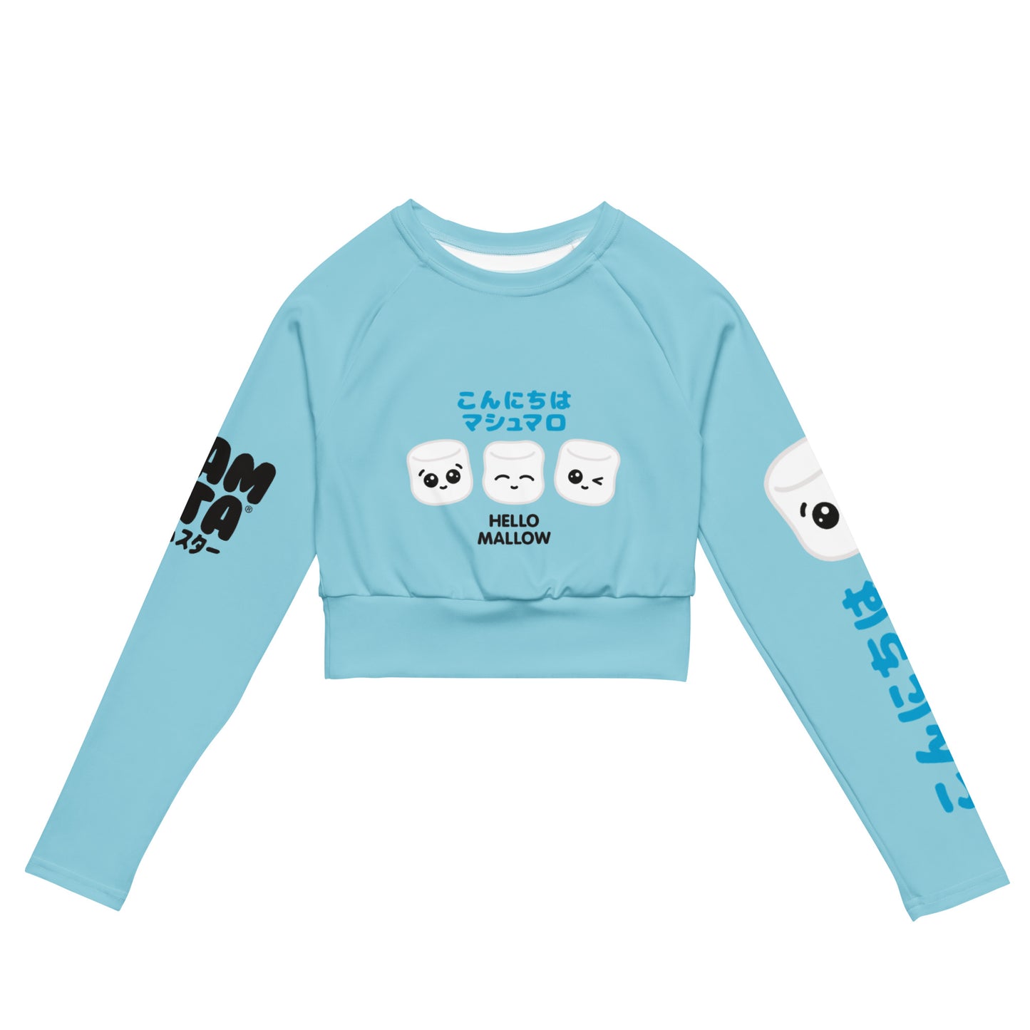 HAMSTA® Marshmallow Moods / Hello Mallow Blue - Long-sleeve crop top